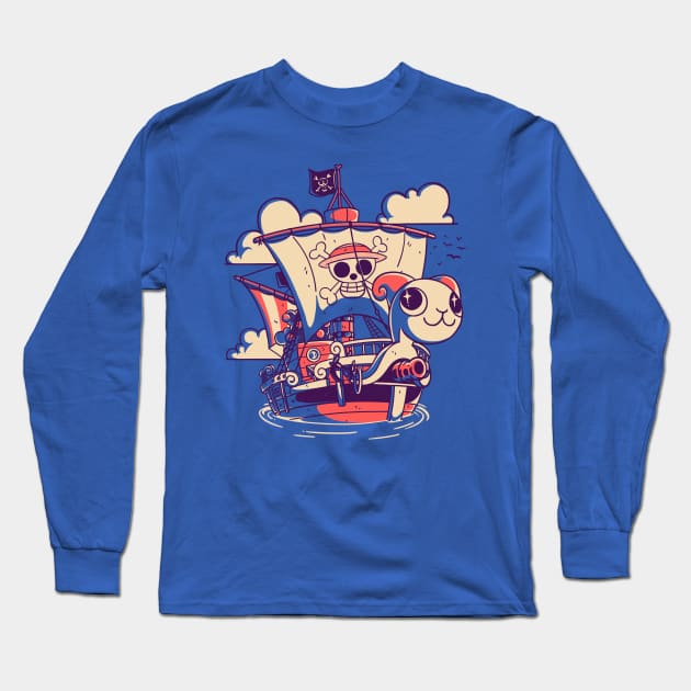 Pirate Ship Long Sleeve T-Shirt by fitasartwork